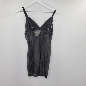 Fredericks of Hollywood Black Strappy Slip Nightie Lingerie